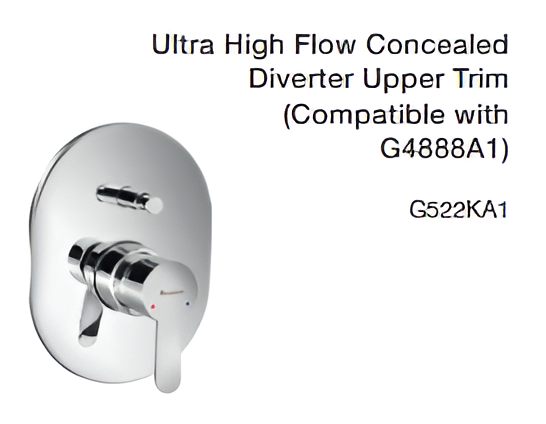 ultra high flow concealed diverter upper trim (compatible with g4888a1)