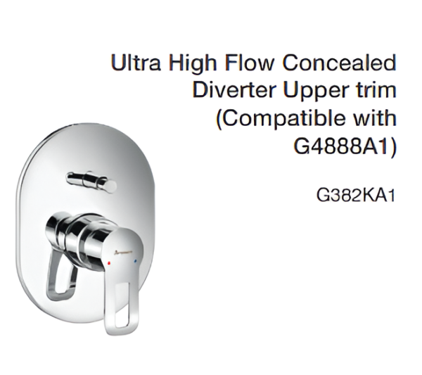 ultra high flow concealed diverter upper trim (compatible with g4888a1)