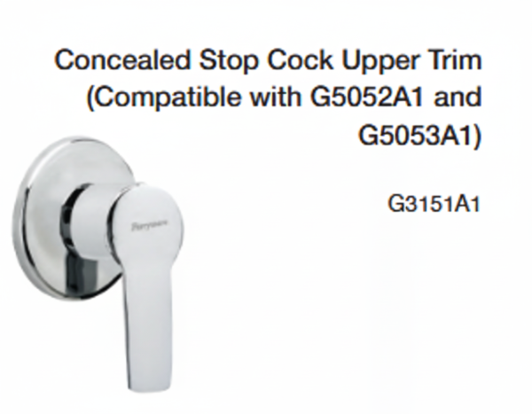 crust collection concealed stop cock upper trim (compatible with g5052a1 and g5053a1)