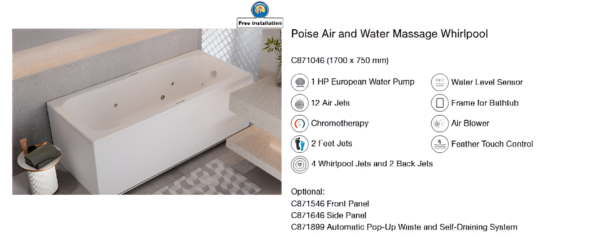 poise air and water massage whirlpool