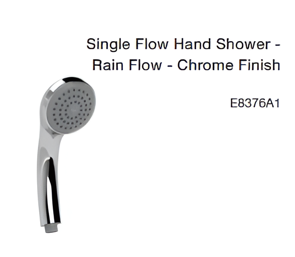 single flow hand shower rain flow chrome finish