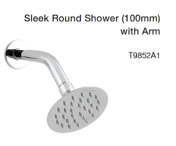 sleek round shower (100mm) with arm