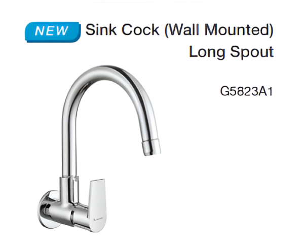 sink cock (wall mounted) long spout