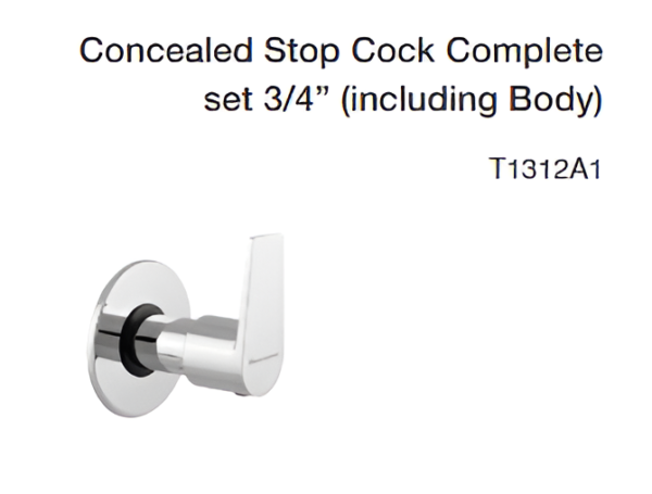 concealed stop cock complete set 3/4” (including body)