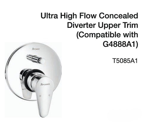 ultra high flow concealed diveter upper trim (compatible with g488a1)